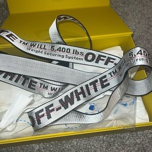 Silver off-white belt